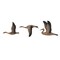 Saltoro Sherpi Set of 3 Flying Geese Wall Decorations, Pine Wood, Rustic Weathered Brown-